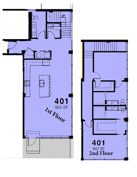 Floor plan for 2 beds, 3 baths, 1550 sqft
